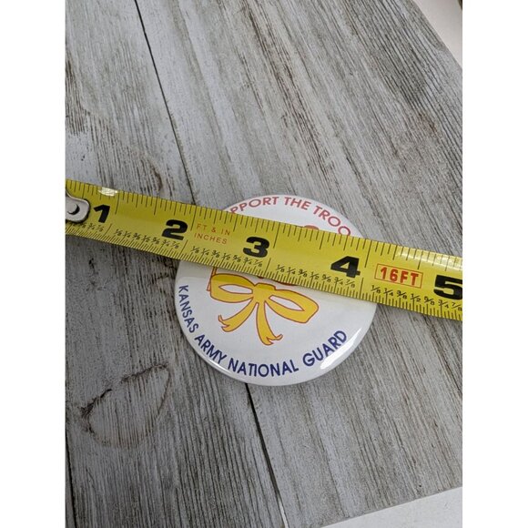 Kansas Army National Guard Support The Troops Button Pinback - Picture 3 of 3